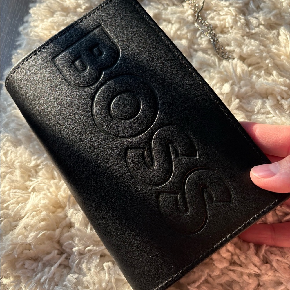 Boss Black Embossed eyeglasses sunglasses case